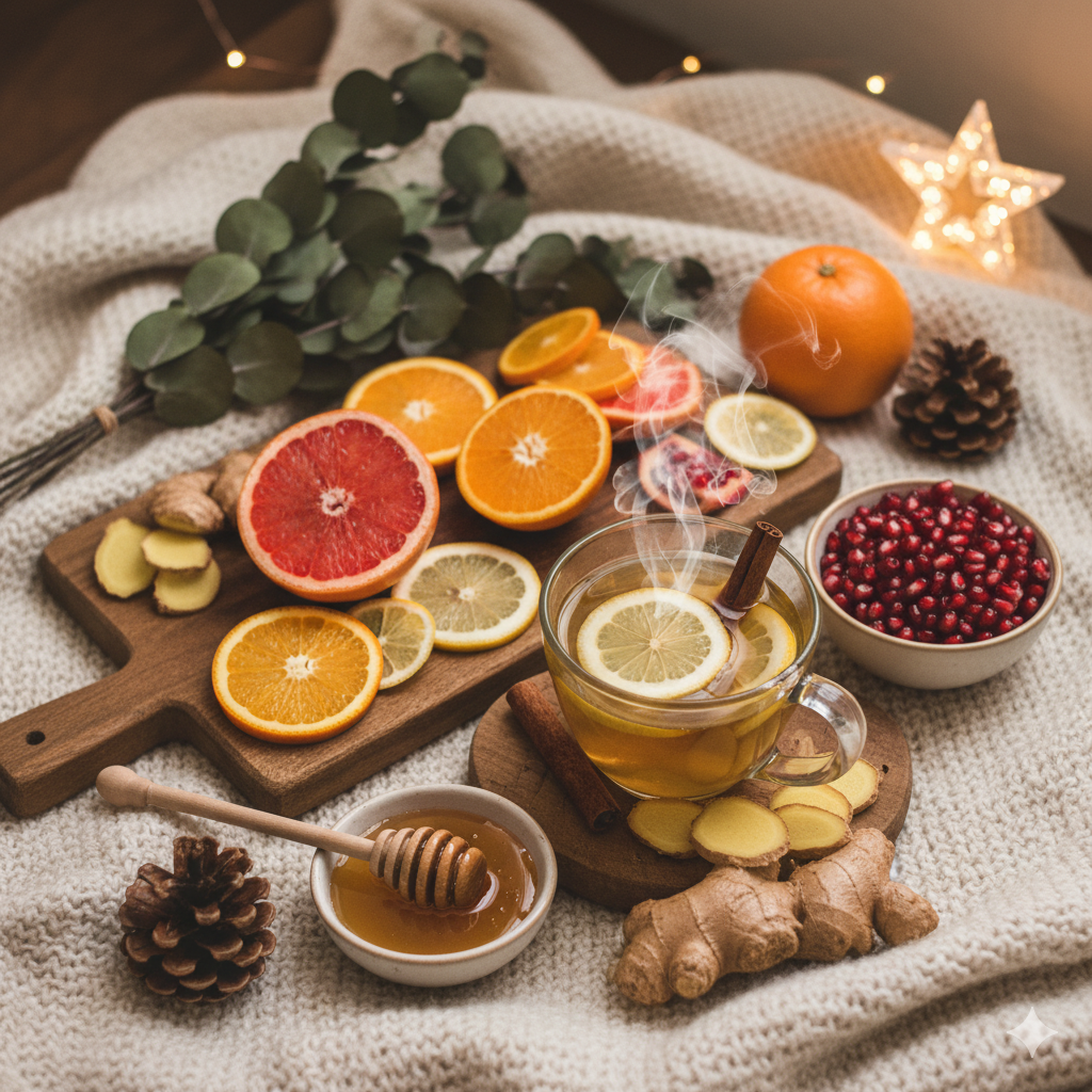 a glass of tea with a cup of tea and a spoon