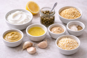 Caesar-Brokkoli auf Zutaten