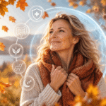 Immunsystem in den Wechseljahren stärken: Was Hormone, Darm und Entzündungen damit zu tun haben Frau in den Wechseljahren im Herbst – Immunsystem stärken und gesund älter werden